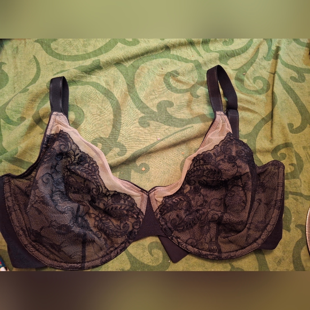 Scarlett Elegant Black and Cream Lace Bra